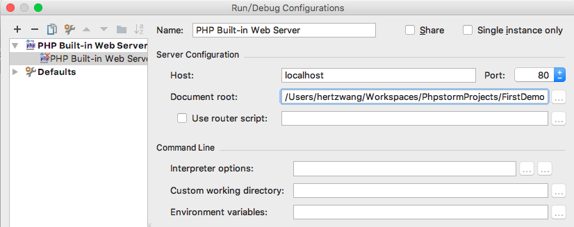 Run/Debug Configurations